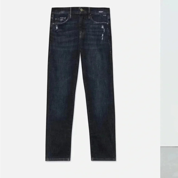 Frame Le Garçon Crop Covant Dark Wash Boyfriend Jeans 33 - Picture 1 of 8